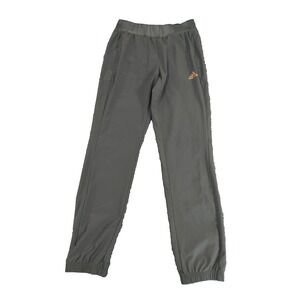 Adidas Track‎ Pants Jogger Womens Small Green olive Gold Logo Athleisure Pockets